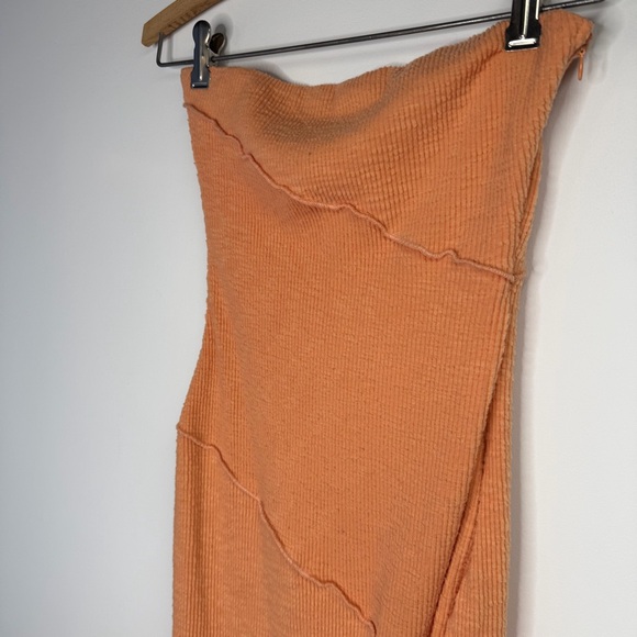 Princess Polly Oscar Midi Dress Orange Vibrant‎ Strapless Size 4 - Picture 4 of 6